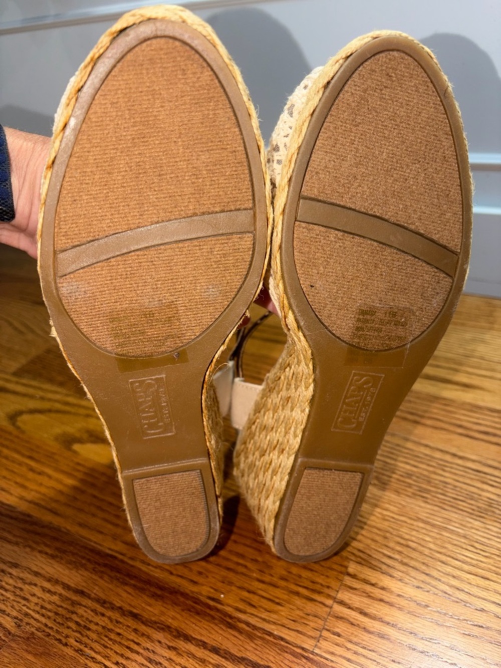 Chaps Damara Slingback Crochet Espadrille Wedge Sandals Shoes, sz 11B - Picture 7 of 9